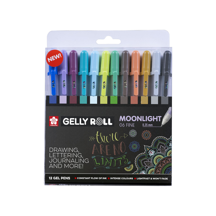 Set 6 bolígrafos Moonlight cosmos de gel Gelly roll - Sakura