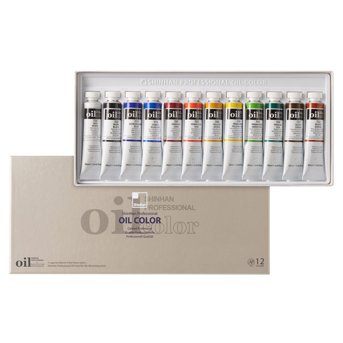 Set de pintura al óleo 12 tubos 20ml - ShinHan Profesional