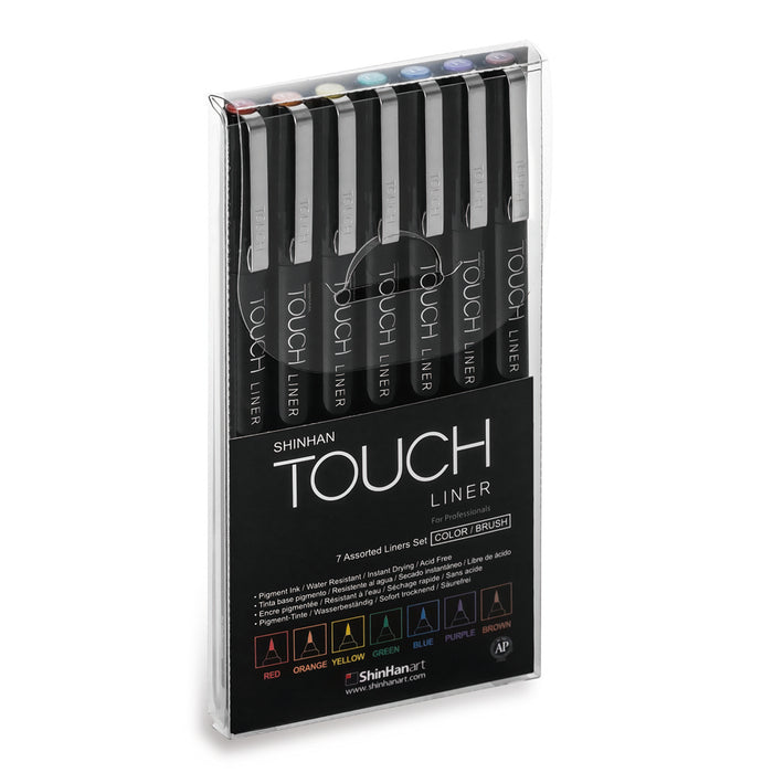 Set con 7 rotuladores punta pincel Touch Liner Brush colores variados