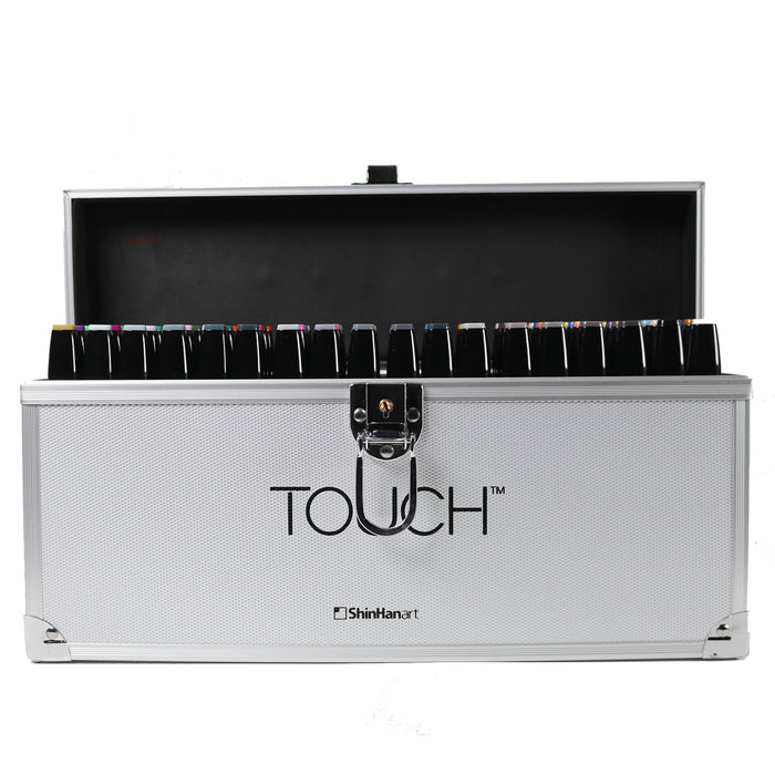 Maletín de aluminio con 72 rotuladores TWIN TOUCH