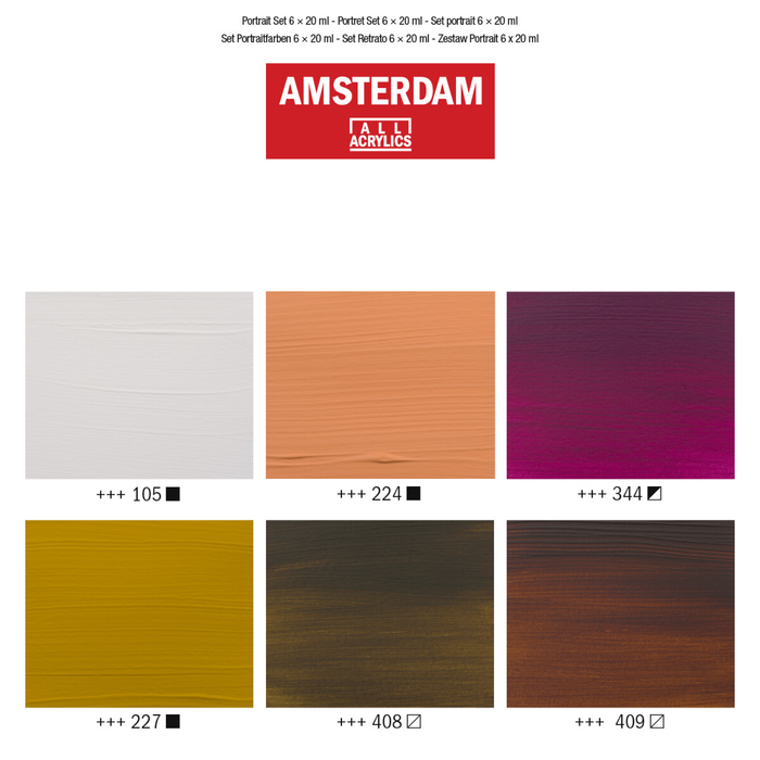 Set pintura acrílica 6 colores para retrato 20ml - Amsterdam