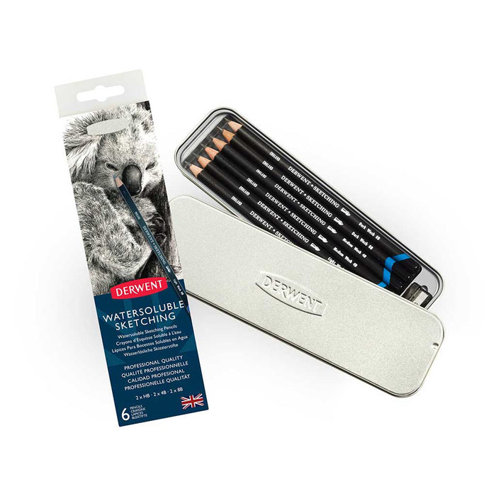 Set de 6 lápices de grafito acuareable Sketching - Derwent