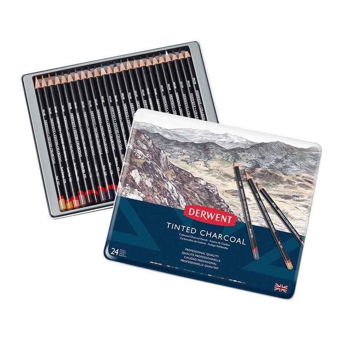 Set de 24 lápices de carboncillo entintado Tinted Charcoal - Derwent