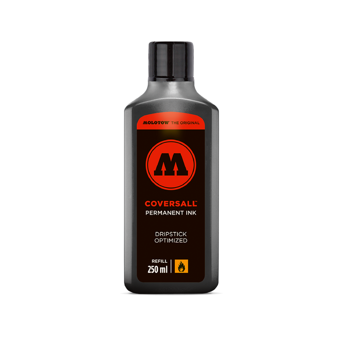 Tinta permanente negra Coversall permanent ink 250ml - Molotow