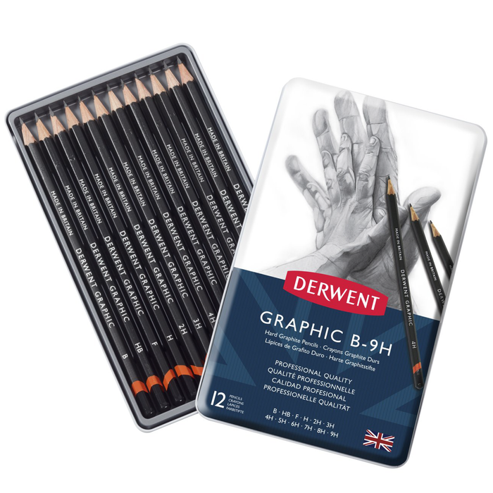 Set de 12 lápices de grafito duros Graphic - Derwent